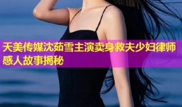 天美传媒沈茹雪主演卖身救夫少妇律师感人故事揭秘