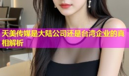 天美传媒是大陆公司还是台湾企业的真相解析