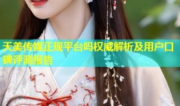 天美传媒正规平台吗权威解析及用户口碑评测报告