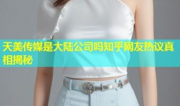 天美传媒是大陆公司吗知乎网友热议真相揭秘